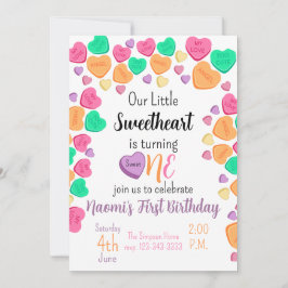 Invitación Tema de San Valentín 1º cumpleaños