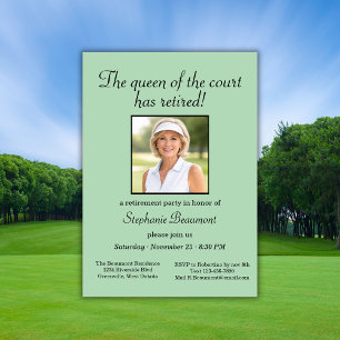 Invitación Tema de tenis de foto elegante de mujeres Jubilaci