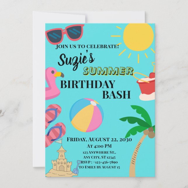 Invitación Tema de Verano (Anverso)