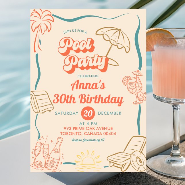 Invitación Tema de verano extravagante para fiesta de cumplea (Subido por el creador)