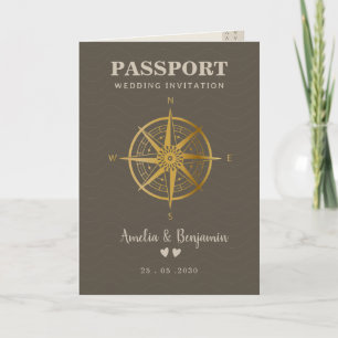 Invitación Tema de viaje amor Pasaporte Destino Boda