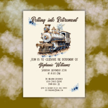 Tema de viaje de jubilación rodando hacia el tren 