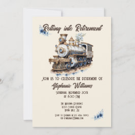 Invitación Tema de viaje retirado en tren de jubilación