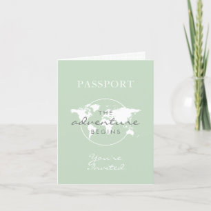 Invitación Tema de viajes neutrales de género Pasaporte Baby