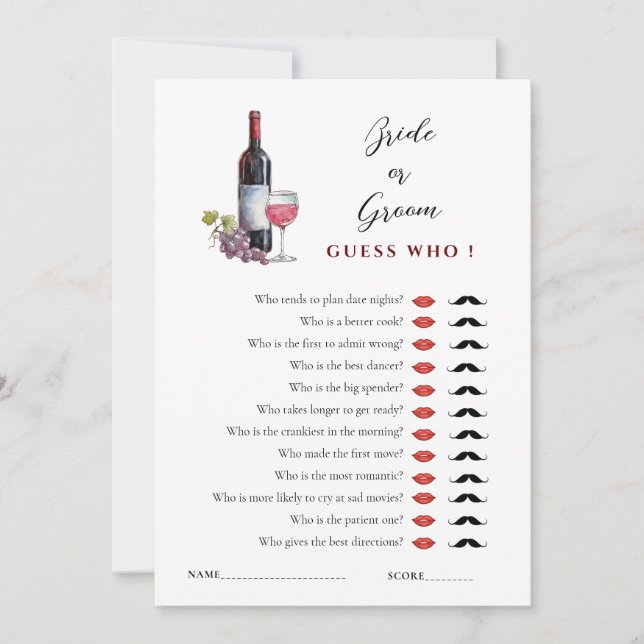 Invitación Tema De Vino Dijo Que Dijo Que El Juguete De Ducha (Anverso)