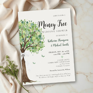 Invitación Tema del árbol del dinero Clásico Chic Dupla Despe