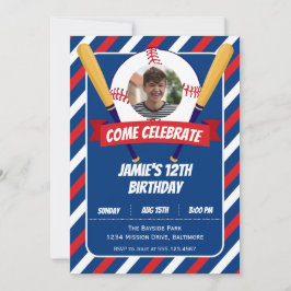 Invitación Tema del béisbol Deporte Verano al aire libre Fies