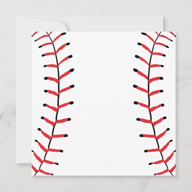 Invitación Tema del béisbol Deportivo Seams (Anverso)