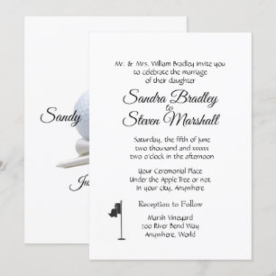 Invitación Tema del Boda de golf