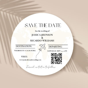 Invitación Tema del boda de viajes monograma guardar la ronda