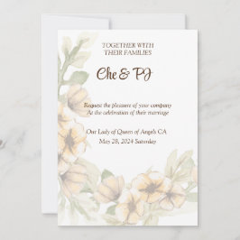 Invitación Tema del Boda floral amarillo