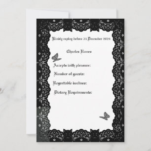Invitación Tema del Boda gótico RSVP