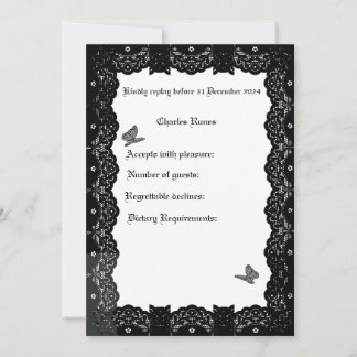 Invitación Tema del Boda gótico RSVP