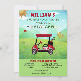 Invitación Tema del Boy Golf 3 cumpleaños Par-Tee