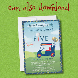 Invitación Tema del Boy Golf 5ª fiesta de cumpleaños