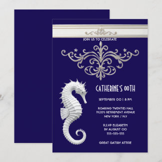 Invitación Tema del caballito de mar verano playa cumpleaños