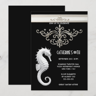Invitación Tema del caballito de mar verano playa cumpleaños