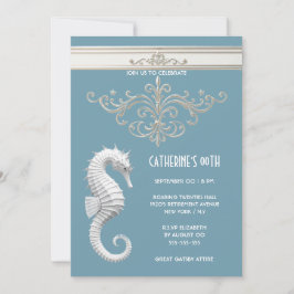 Invitación Tema del caballito de mar verano playa cumpleaños