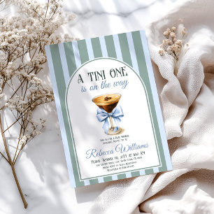 Invitación Tema del café Espresso Martini Blue Bow Baby Showe