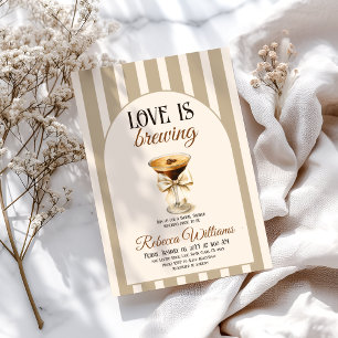 Invitación Tema del café Espresso Martini Bow Bridal Shower