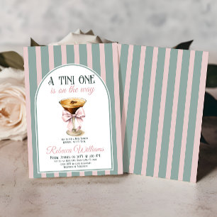Invitación Tema del café Espresso Martini Bow rosa Baby Showe