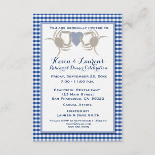 Invitación Tema del cangrejo con guinga azul