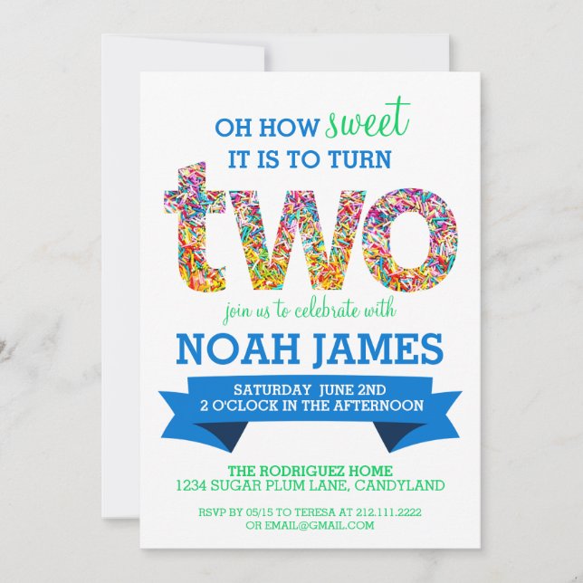 Invitación Tema del canto Segundo Fiesta de cumpleaños rota B (Anverso)