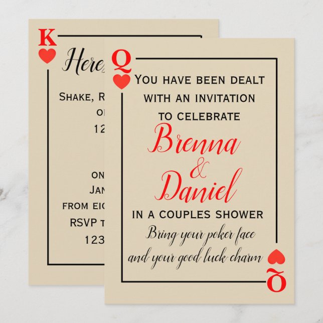 Invitación Tema del casino (Anverso / Reverso)