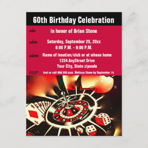 Invitación Tema del Casino Celebración de cumpleaños número 6