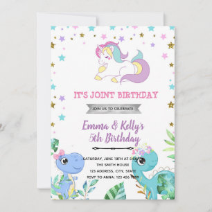 Invitación Tema del chica de dragones de unicornio