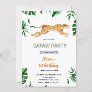 Invitación Tema del cumpleaños de Cheetah