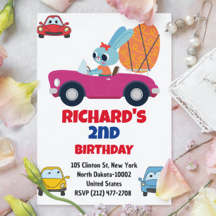 Invitación Tema del cumpleaños de los niños de la Carreras de