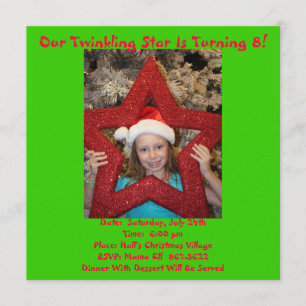 Invitación Tema del cumpleaños del navidad en julio