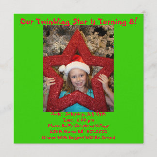 Invitación Tema del cumpleaños del navidad en julio
