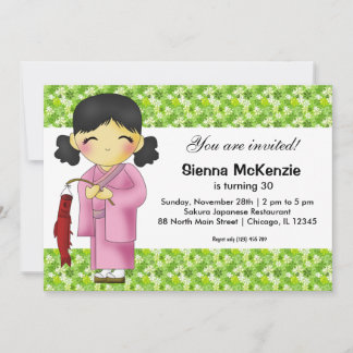 Invitación Tema del cumpleaños japonés
