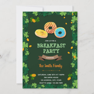 Invitación Tema del desayuno de St Patrick donut