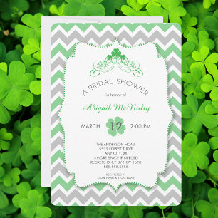 Invitación Tema del Día de San Patricio Ducha de novias, tréb