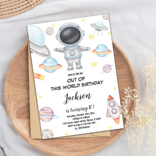 Invitación Tema del espacio ultraterrestre divertido para los