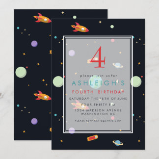 Invitación Tema del espacio ultraterrestre | Fiesta de cumple