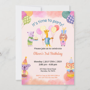 Invitación Tema del Fiesta de cumpleaños para niños