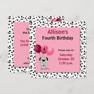 Invitación Tema del Fiesta de cumpleaños Rosa Dalmacia