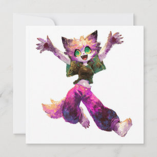 Invitación Tema del Fiesta de danza del gato personalizado