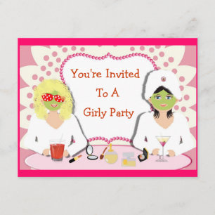 Invitación Tema del Fiesta de Fun Girly Pamper