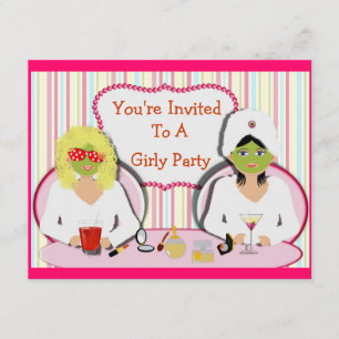Invitación Tema del Fiesta de Fun Girly Pamper