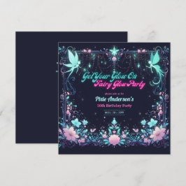 Invitación Tema del Fiesta de hadas brillantes - cuento de ha