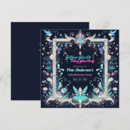 Invitación Tema del Fiesta de hadas brillantes - cuento de ha