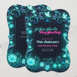 Invitación Tema del Fiesta de hadas brillantes - cuento de ha