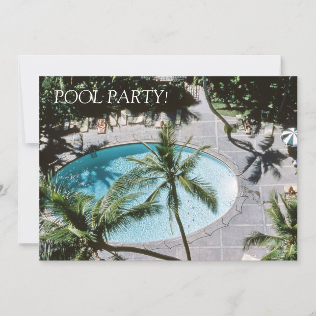 Invitación Tema del Fiesta de la piscina inspirado en el sigl (Anverso)