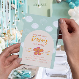 Invitación Tema del Fiesta de la playa costera "Shell-ebració