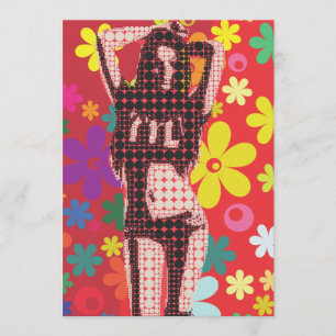 Invitación Tema del fiesta retro Hippy 60